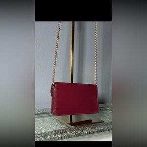 Elegant Red Leather Clutch Bag